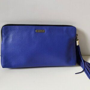 Milly Bright Blue Astor Clutch with Tassel